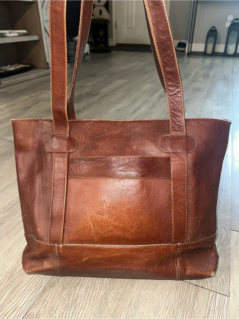 Cortez Large Brown Leather Tote Bag Carryall Purse